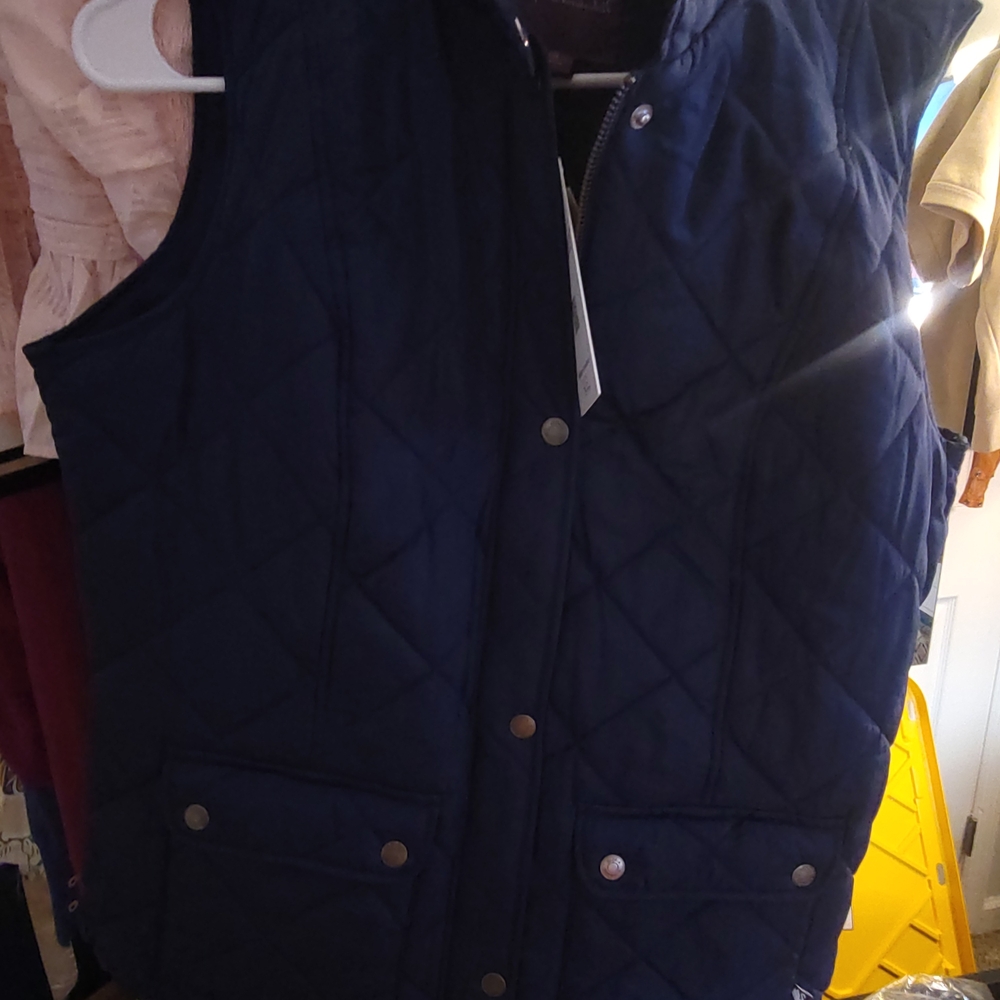 Gloria Vanderbilt Dark Blue Quilted Vest